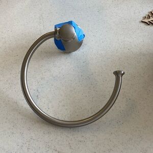 Brushed nickel towel ring
